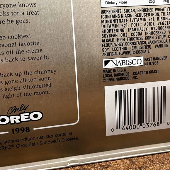 Oreo Cookie Santa Tins Box Vintage 1993 1998 Christmas Holiday Nabisco USA - Picture 5 of 14